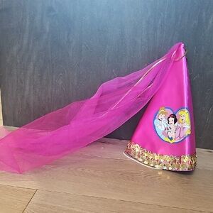 Vintage Y2K Disney World Kids Princess Cone‎ Hat With A Tulle Train